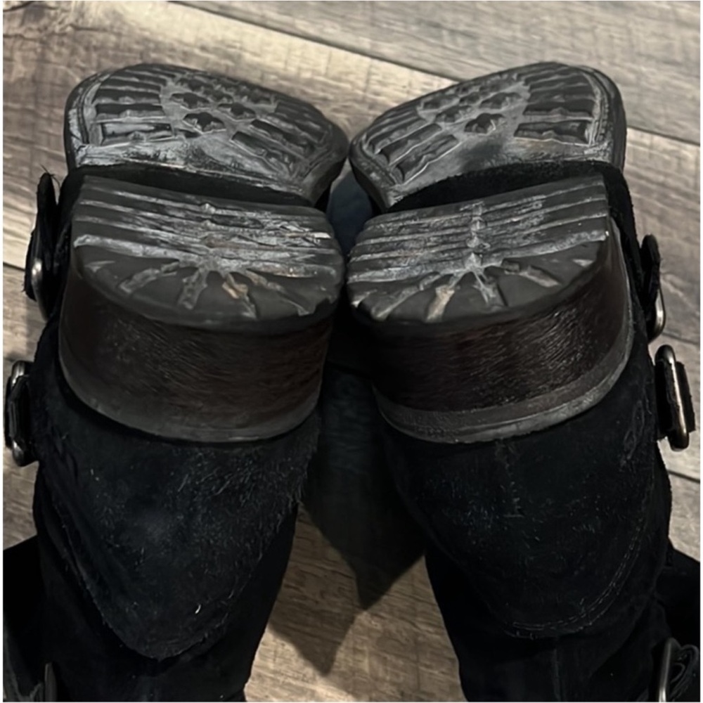 Authentic Ugg Designer Black Suede Moto Ankle Boo… - image 8